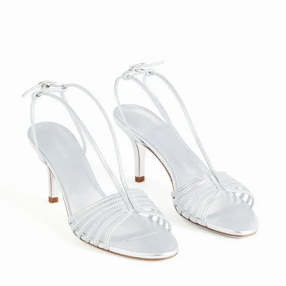 Rabanne X HM Shimmery Metallic Strappy Sandals