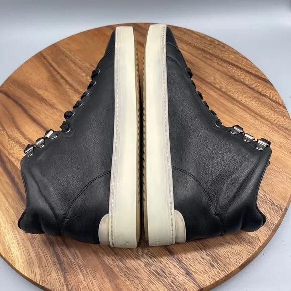 Rag &amp; Bone Kent Shoes Womens Size 11 / 41 Black Leather High Top Comfort Sneaker