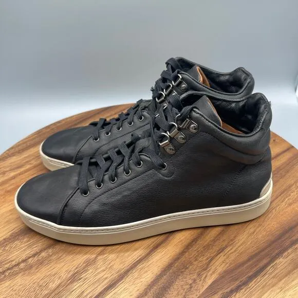 Rag &amp; Bone Kent Shoes Womens Size 11 / 41 Black Leather High Top Comfort Sneaker