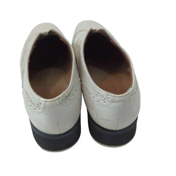 Rag &amp; Bone Meli Brogue Slip-On Off White Cream Oxford Platform $350 Sz 37 6.5