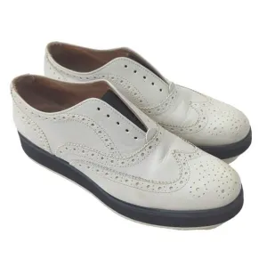 Rag &amp; Bone Meli Brogue Slip-On Off White Cream Oxford Platform $350 Sz 37 6.5