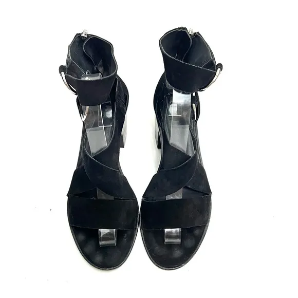 RAG &amp; BONE | Vintage Y2K harness accent Mari black suede gladiator sandals