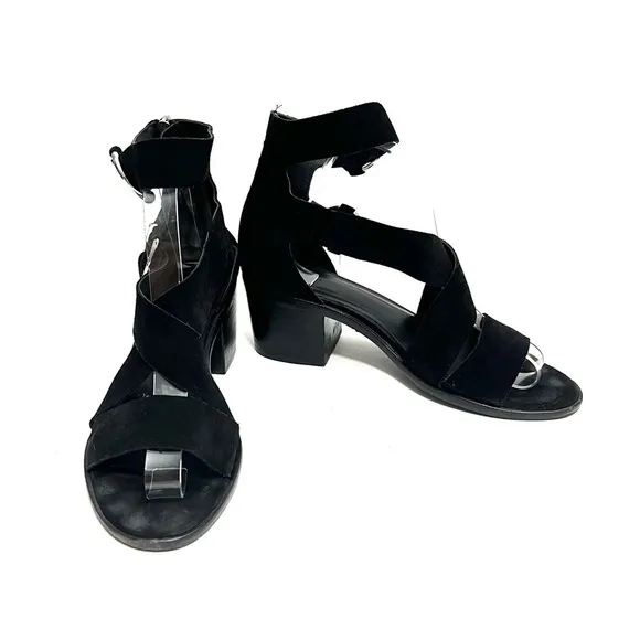 RAG &amp; BONE | Vintage Y2K harness accent Mari black suede gladiator sandals