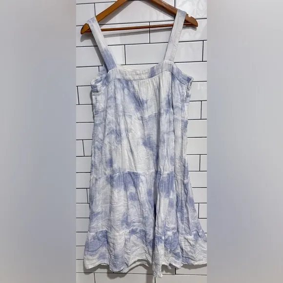 Rails Amaya Dress cascade tie dye blue/white M