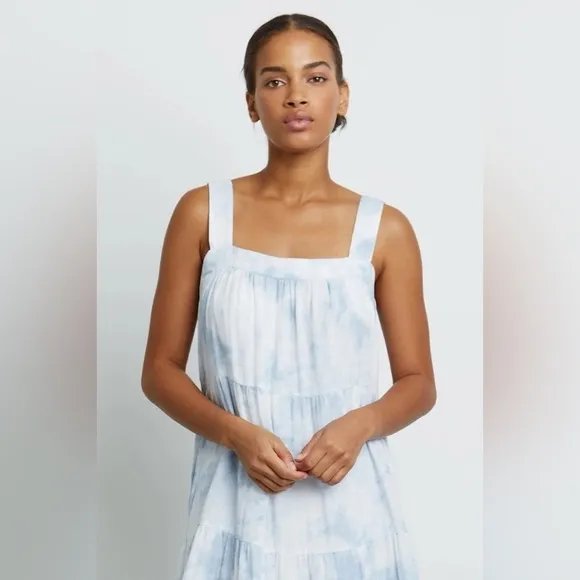 Rails Amaya Dress cascade tie dye blue/white M