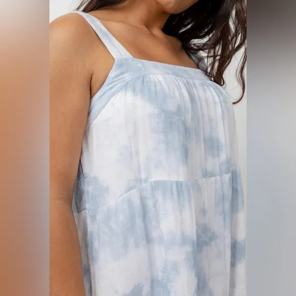 Rails Amaya Dress cascade tie dye blue/white M