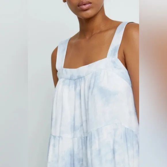 Rails Amaya Dress cascade tie dye blue/white M
