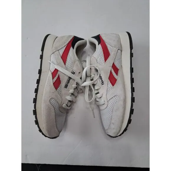Reebok‎ Men's Size 4.5 Classic Leather Human Rights Now! Grey Red Athletic Shoes