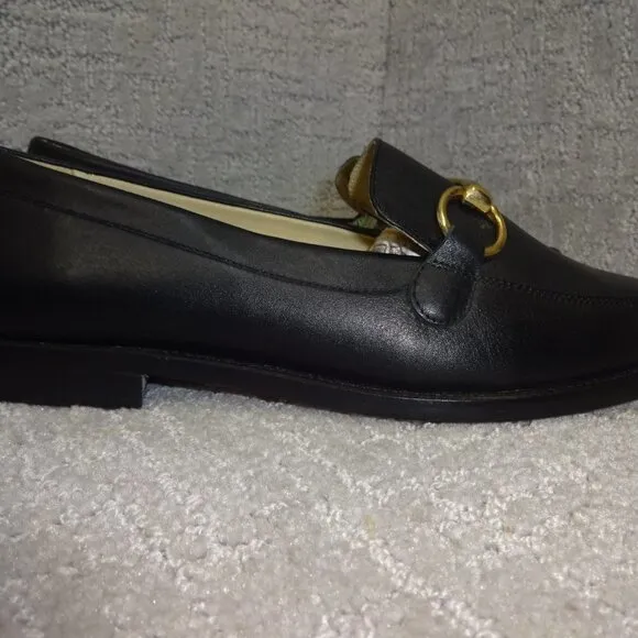 Regina Romero Judy Women’s Size 7.5 Black Leather Luxurious Slip-On Loafer Shoes