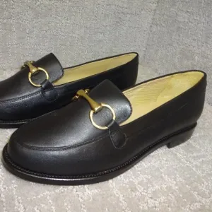 Regina Romero Judy Women’s Size 7.5 Black Leather Luxurious Slip-On Loafer Shoes