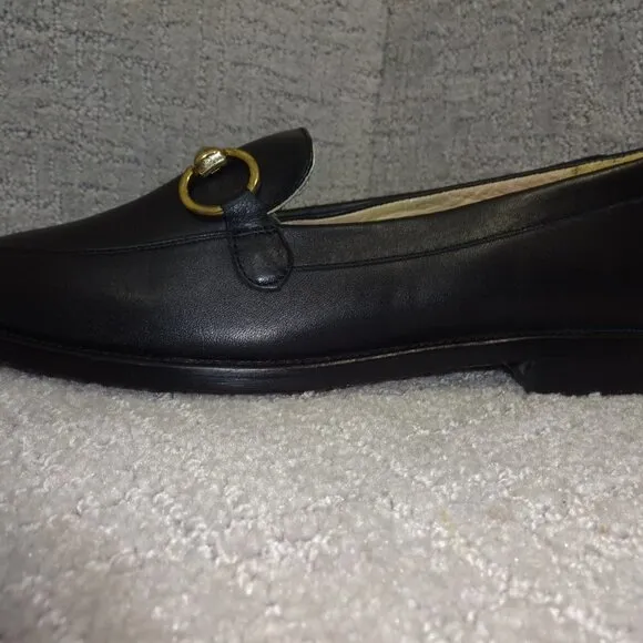 Regina Romero Judy Women’s Size 7.5 Black Leather Luxurious Slip-On Loafer Shoes
