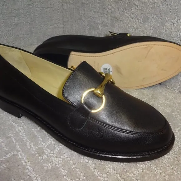 Regina Romero Judy Women’s Size 7.5 Black Leather Luxurious Slip-On Loafer Shoes