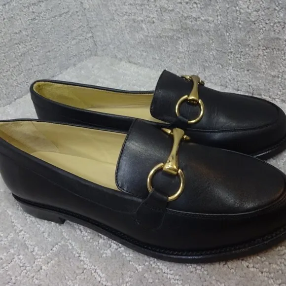 Regina Romero Judy Women’s Size 7.5 Black Leather Luxurious Slip-On Loafer Shoes