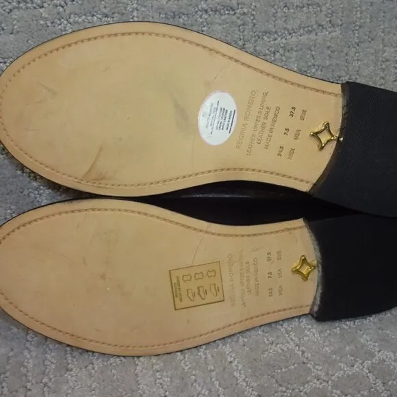 Regina Romero Judy Women’s Size 7.5 Black Leather Luxurious Slip-On Loafer Shoes