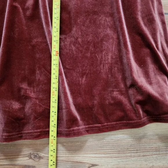 REVELRY Drew Terracotta Velvet Bridesmaid Dress Size 16 Midi Length Sleeveless