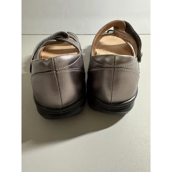 Revere Leather Closed Heel Sandals Geneva Metallic New Size 40/9.5 Orthotic