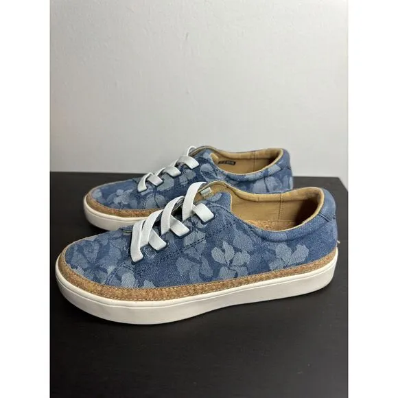 Revitalign 8 ‎ Orthotic Slip-On Blue Floral Sneaker Casual Shoes