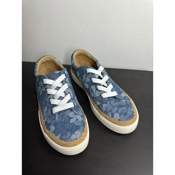 Revitalign 8 ‎ Orthotic Slip-On Blue Floral Sneaker Casual Shoes