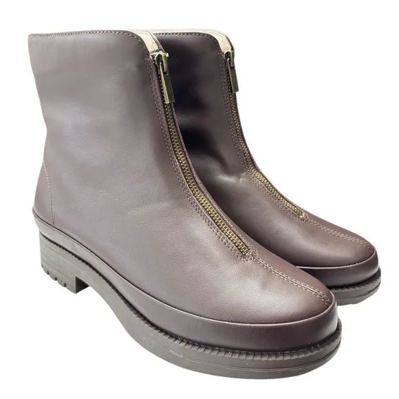 Revitalign Orthotic Leather Zip Front Ankle Boots Mercer Sz 9 Bootie All Weather