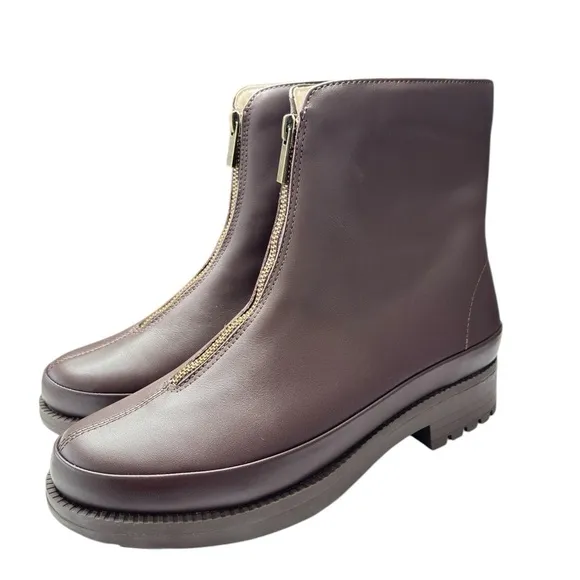 Revitalign Orthotic Leather Zip Front Ankle Boots Mercer Sz 9 Bootie All Weather