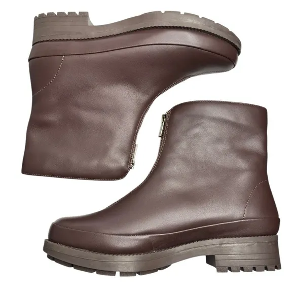 Revitalign Orthotic Leather Zip Front Ankle Boots Mercer Sz 9 Bootie All Weather