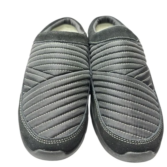 Revitalign Orthotic Quilted Black Nylon Basin Mules Clogs Womens Size 9