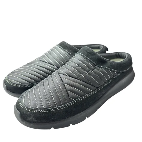 Revitalign Orthotic Quilted Black Nylon Basin Mules Clogs Womens Size 9