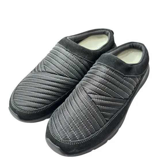 Revitalign Orthotic Quilted Black Nylon Basin Mules Clogs Womens Size 9