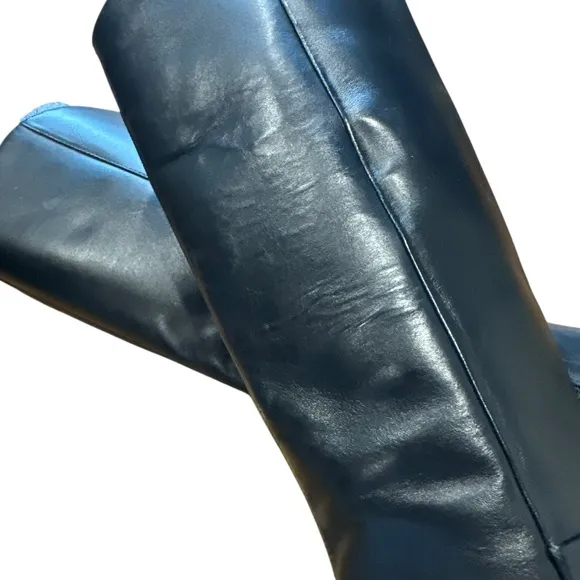 Revolve Franco Sarto Ticada Western Black Leather Knee-High Boots Size 11