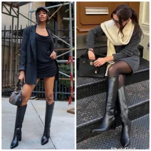 Revolve Franco Sarto Ticada Western Black Leather Knee-High Boots Size 11