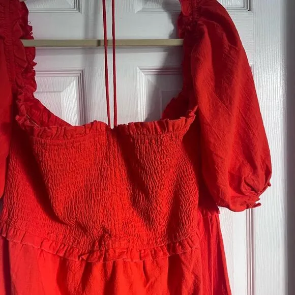 Revolve Showpo Nikka Shirred Off Shoulder Puff Sleeve Midi Dress Size 16