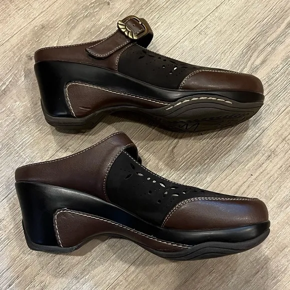 Rialto Comfort Shoes Brown Platform Mules size 8.5 - 9