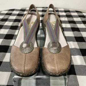 Rieker Daisy Antistress Slingback Closed Toe  Leather Shoes Size 39/8.5-9