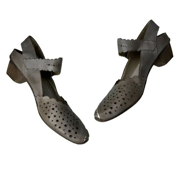 Rieker Mirjam Mary Jane Gray Comfort Shoes. Size 40