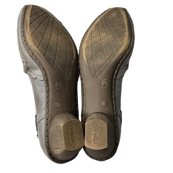 Rieker Mirjam Mary Jane Gray Comfort Shoes. Size 40