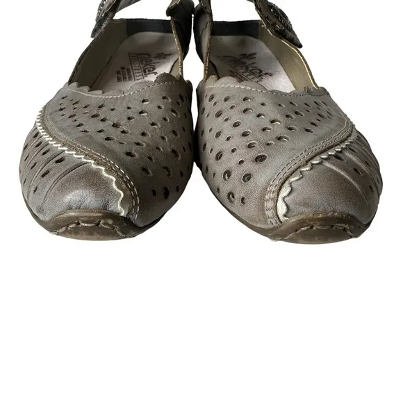 Rieker Mirjam Mary Jane Gray Comfort Shoes. Size 40