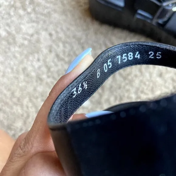 Robert Clergerie Wedge Sandals Platform Open Toe Ankle Strap Black 36.5 6