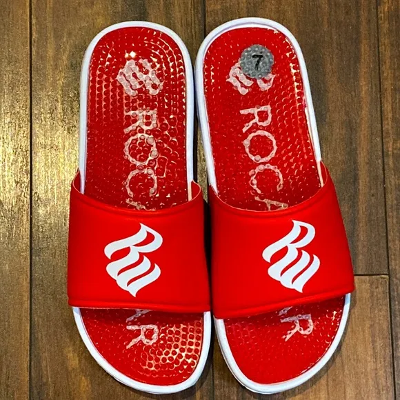 ROCAWEAR Massage Slides Red White Size 7