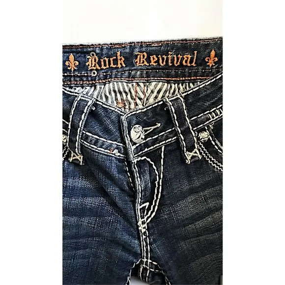 Rock Revival Jeans Bianca Boot RJE81703L Women's Bootcut Flap Pocket - Size 25
