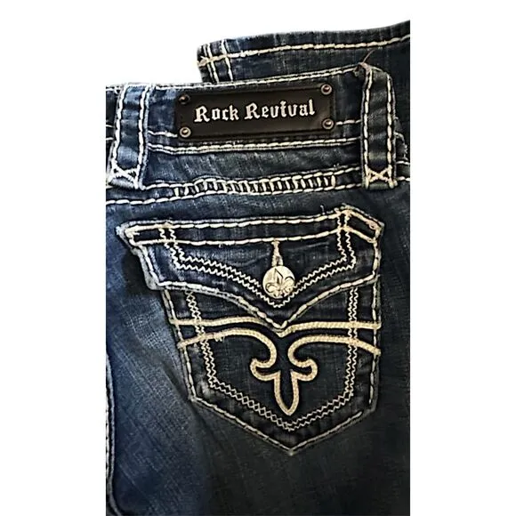 Rock Revival Jeans Bianca Boot RJE81703L Women's Bootcut Flap Pocket - Size 25