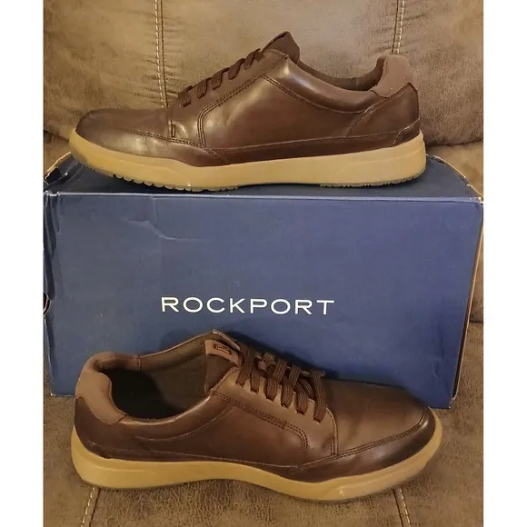 Rockport Truetech SHOES ChocolateBrown Leather NEW with box Comfort &amp; Style #896