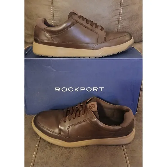 Rockport Truetech SHOES ChocolateBrown Leather NEW with box Comfort &amp; Style #896