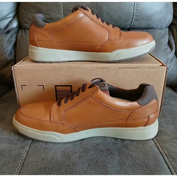 Rockport Truetech‎ SHOES Light Brown Leather NEW with box Confort &amp; Style #779