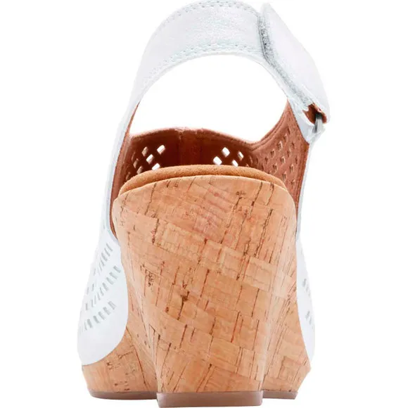 Rockport Women's Briah Perforated Slingback Wedge Leather Sandals White …