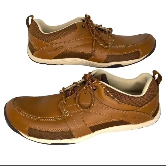 Rockport x Adidas Adiprene Brown Leather Lace-Up Comfort Shoes Men's Size 13