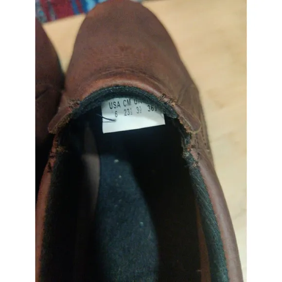 Roper Women Size 6 Performance Brown Oiled Leather Sport Comfort Slip On Shoes