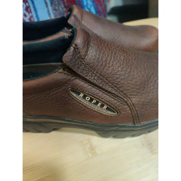 Roper Women Size 6 Performance Brown Oiled Leather Sport Comfort Slip On Shoes