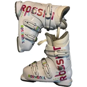 Rossignol Fun Girl J3 Junior Ski Boots In White/Pink Size 21.5 = US Size 4