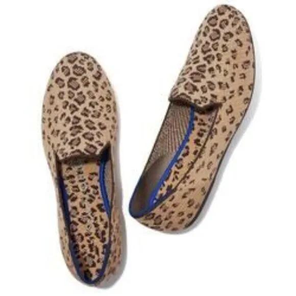 Rothy’s Leopard Cheetah Print Slip-On Classic Loafers Shoes, Size 10