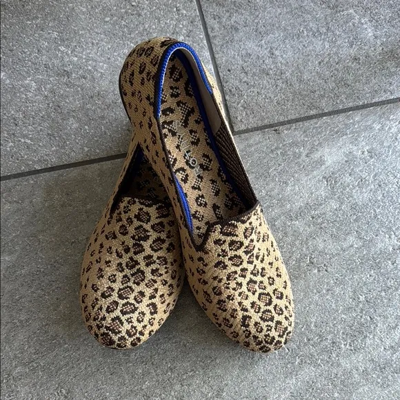 Rothy’s Leopard Cheetah Print Slip-On Classic Loafers Shoes, Size 10